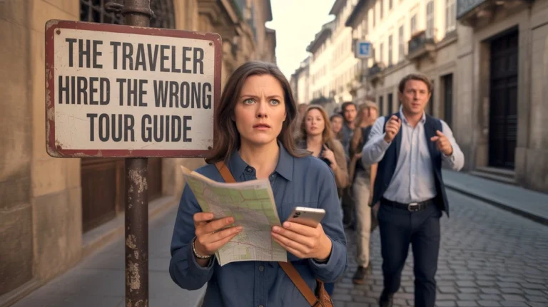 the traveler hired the wrong tour guide